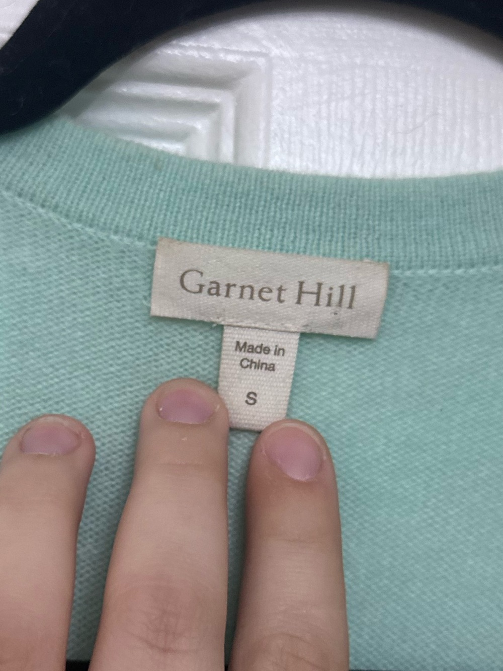 Garnet Hill 100% Cashmere Pocket Cardigan Aqua Size Small Seafoam - Picture 4 of 8